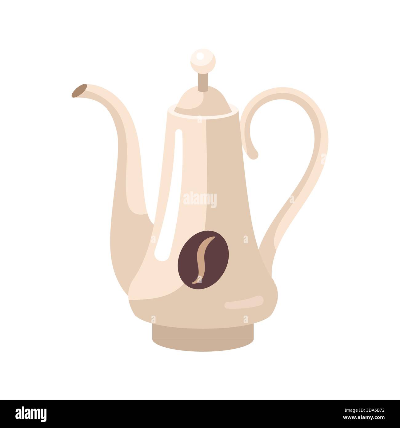 Caffettiera araba, caraffa in stile orientale. Icona vettoriale, stile cartone animato, design piatto. Caffettiera in porcellana Illustrazione Vettoriale
