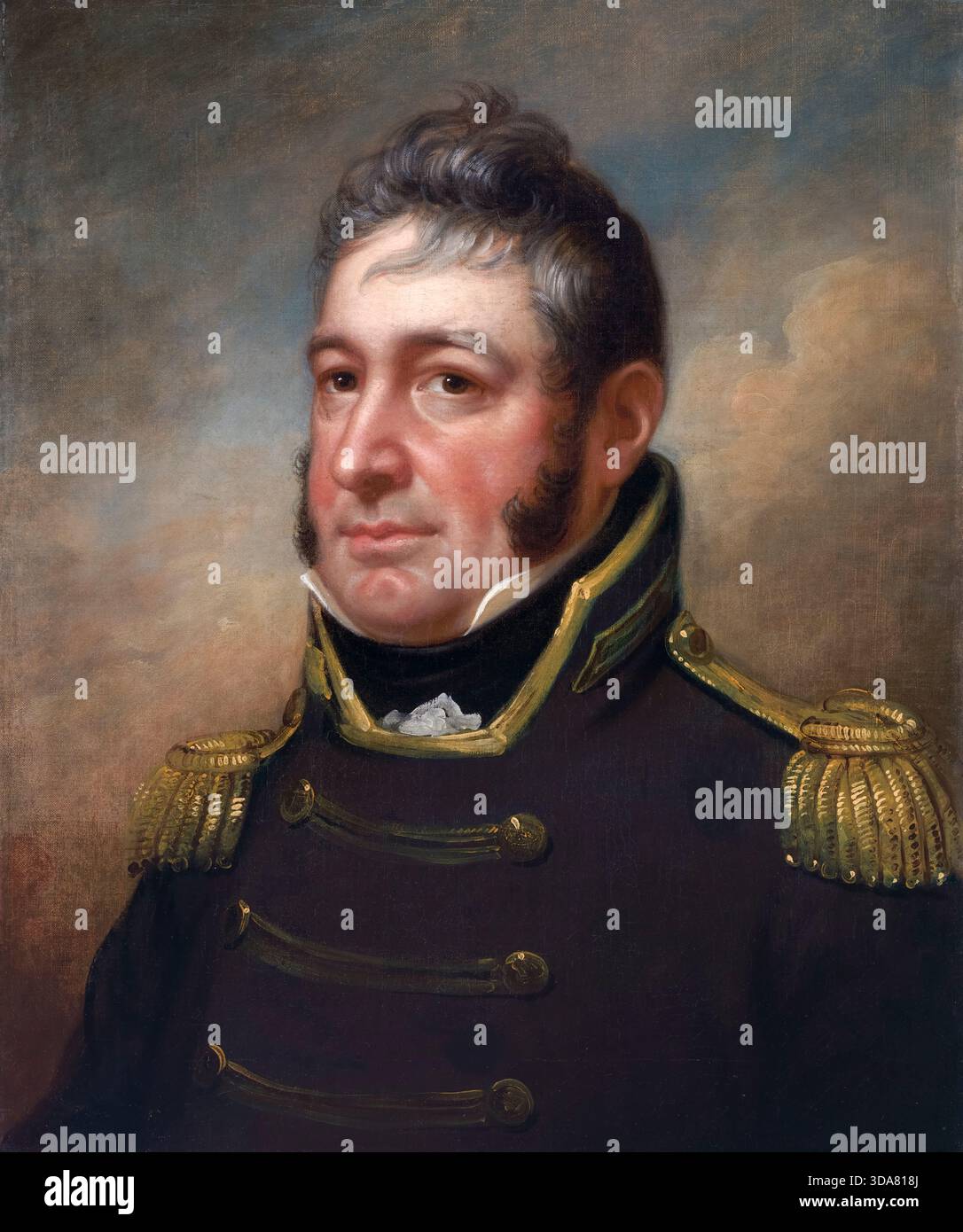 William Bainbridge (1774-1833), Commodoro Bainbridge, ufficiale della Marina degli Stati Uniti, ritratto a olio su tela di Rembrandt Peale, circa 1814 Foto Stock