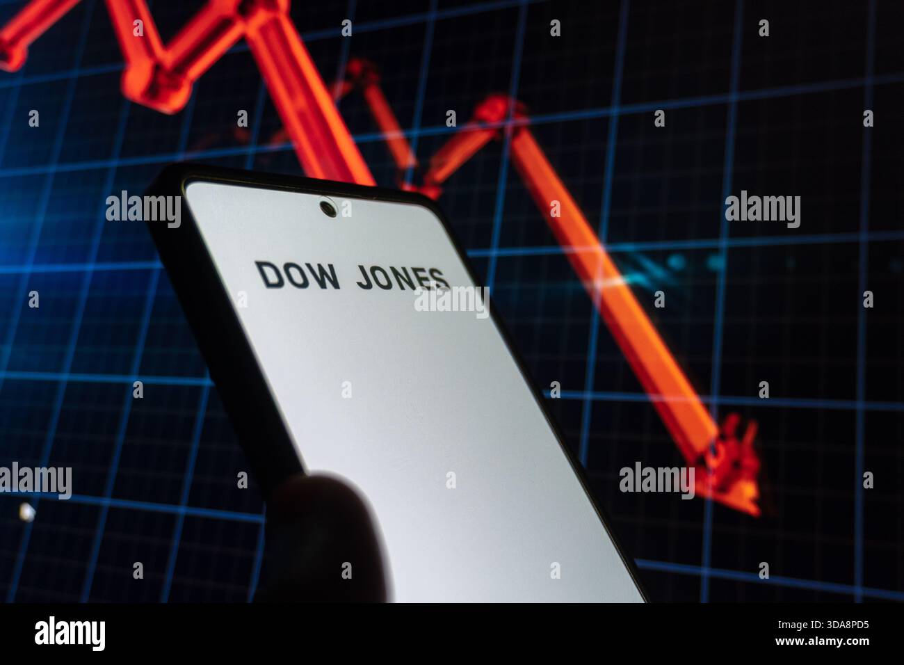 Dow Jones. Concetto di mercato azionario e investimento. È stata scattata una foto editoriale: Baku, Azerbaigian. 09.12.2025. Foto Stock