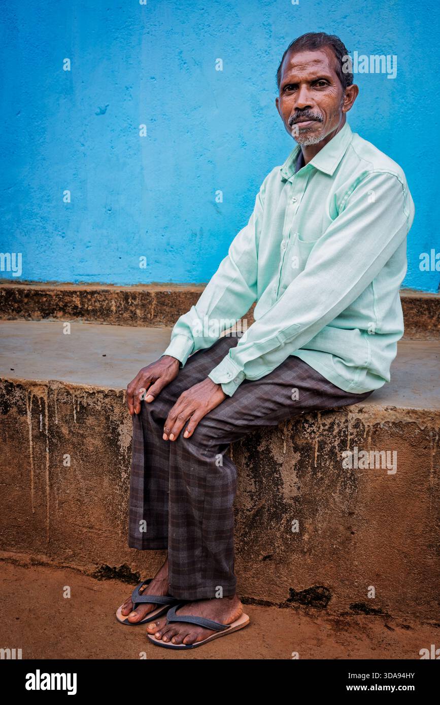 Ritratto di un uomo della campagna Orissa, India Foto Stock