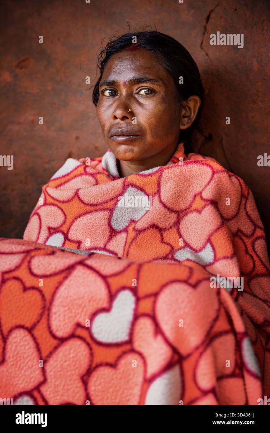 Ritratto di una donna della campagna Orissa, India Foto Stock
