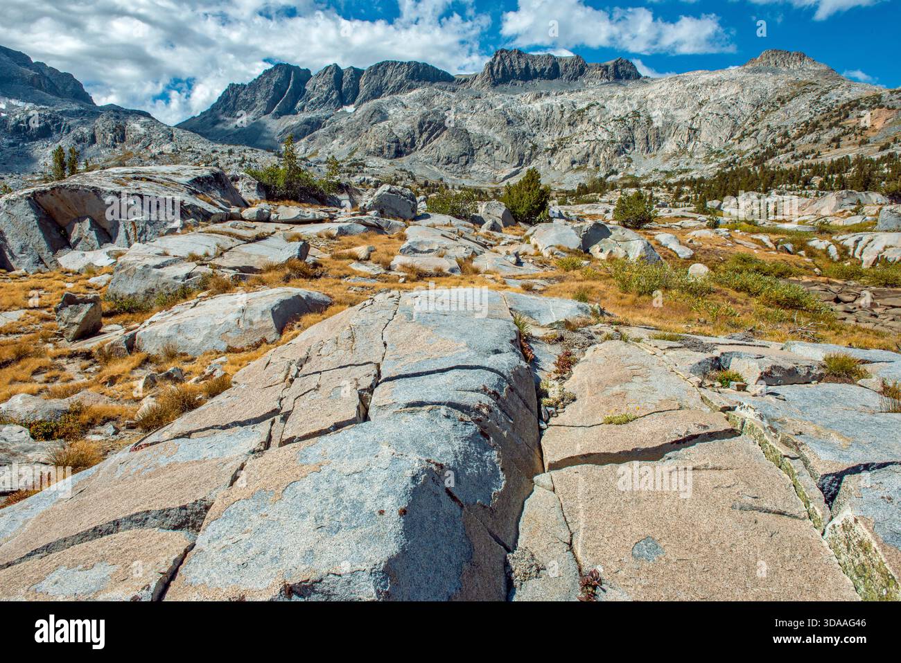 Il Ghiacciaio del nord Pass, Monte Ritter, Ansel Adams Wilderness, Inyo National Forest, Sierra orientale, California Foto Stock