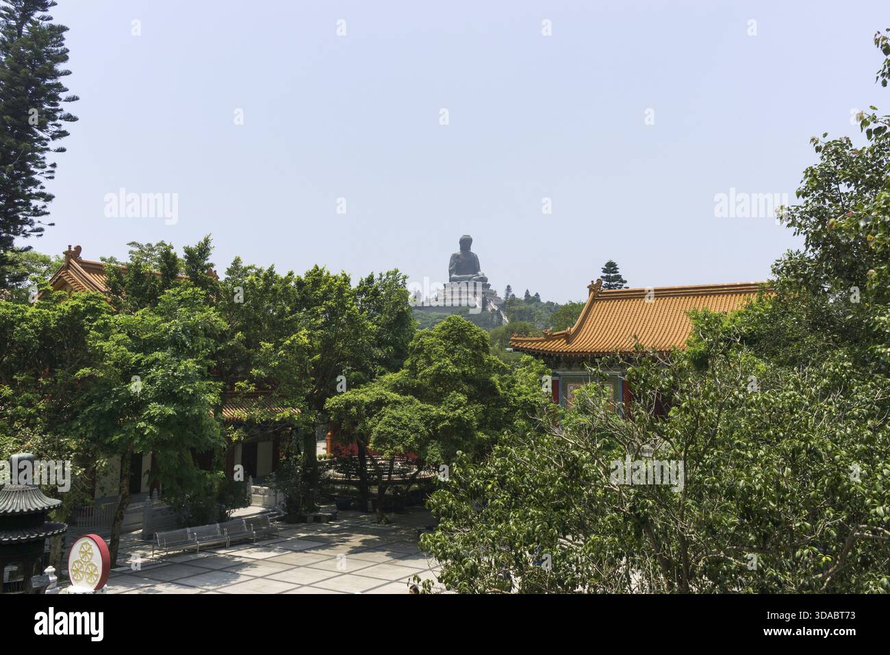 Architettura del monastero po lin. Situato sull'altopiano di ngong ping, sull'isola di lantau, hong kong, hong kong, cina Foto Stock
