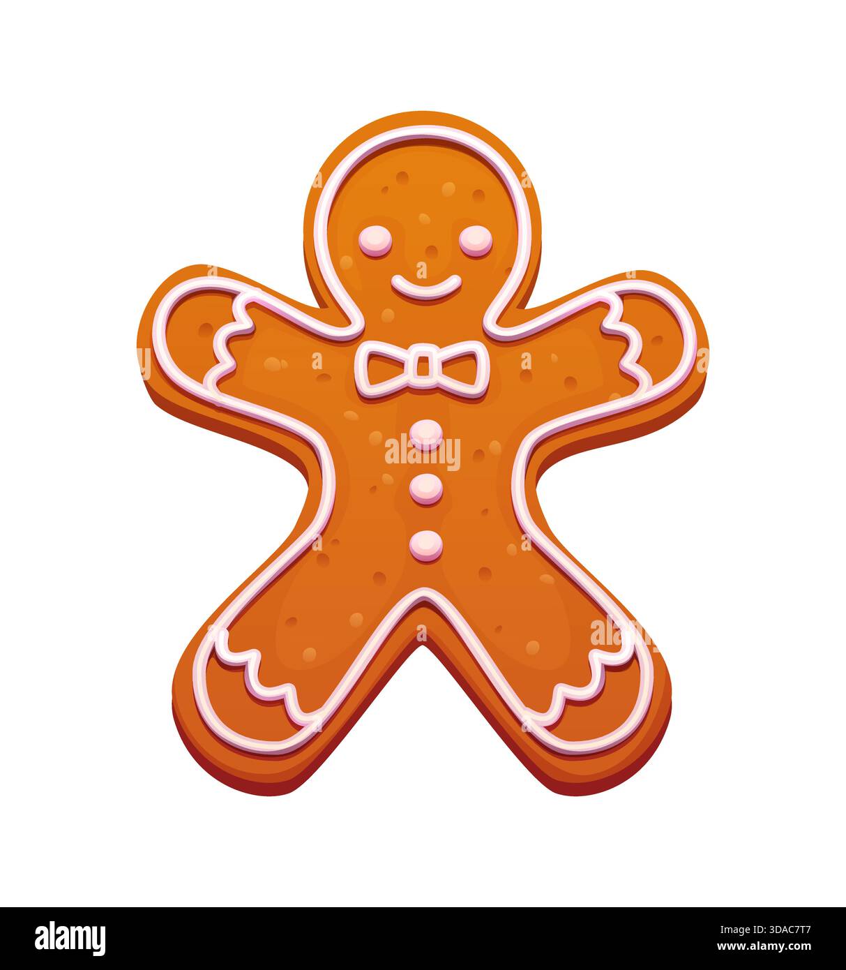 Cartoon Christmas gingerbread man cookie biscuit Illustrazione Vettoriale