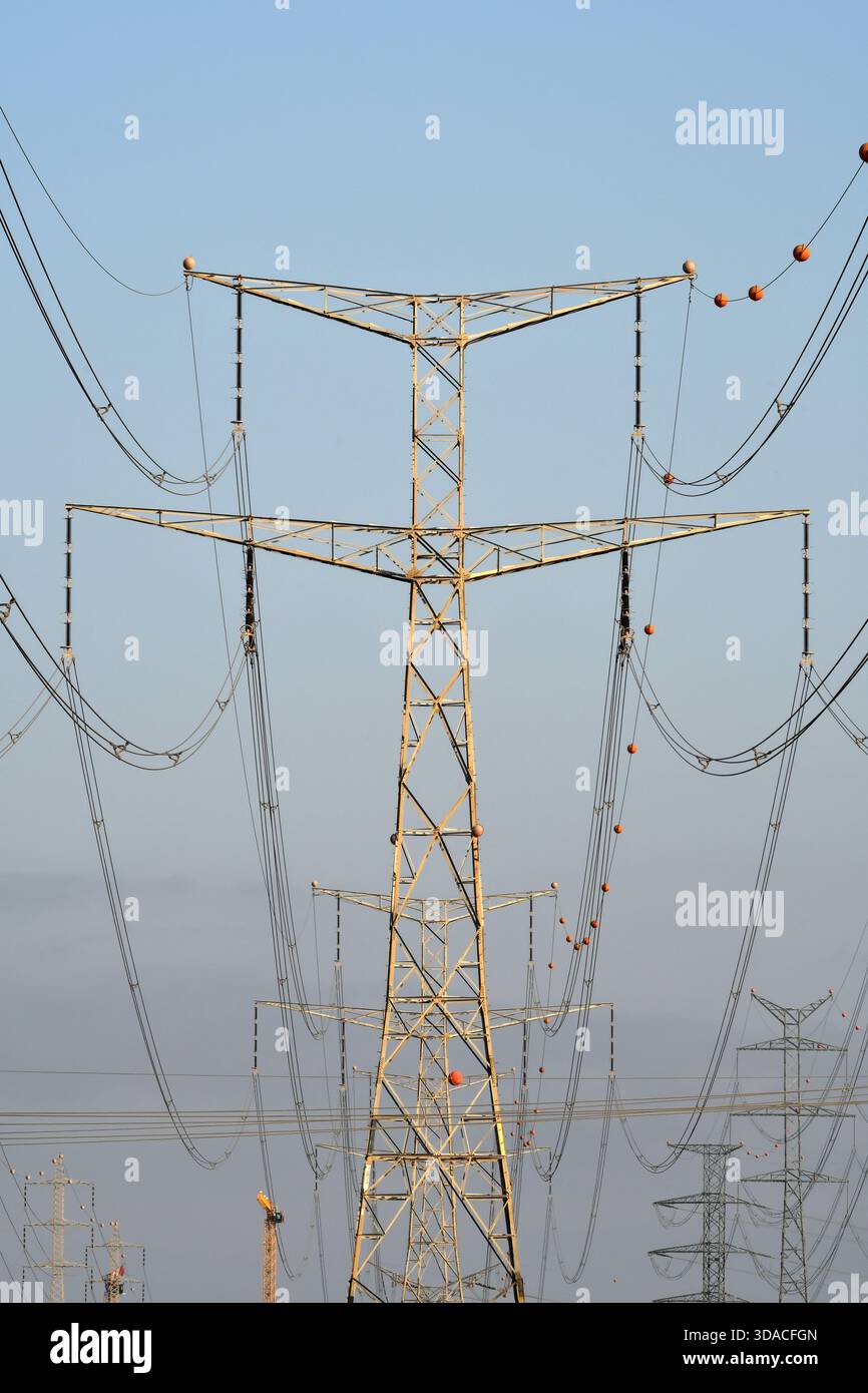 Le linee elettriche ad alta tensione Foto Stock