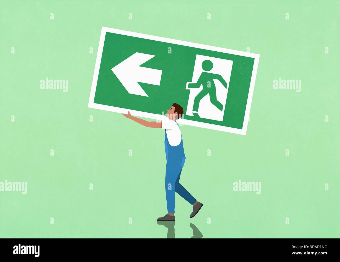 Illustration omino 3d che corre portando un cuore | Adobe