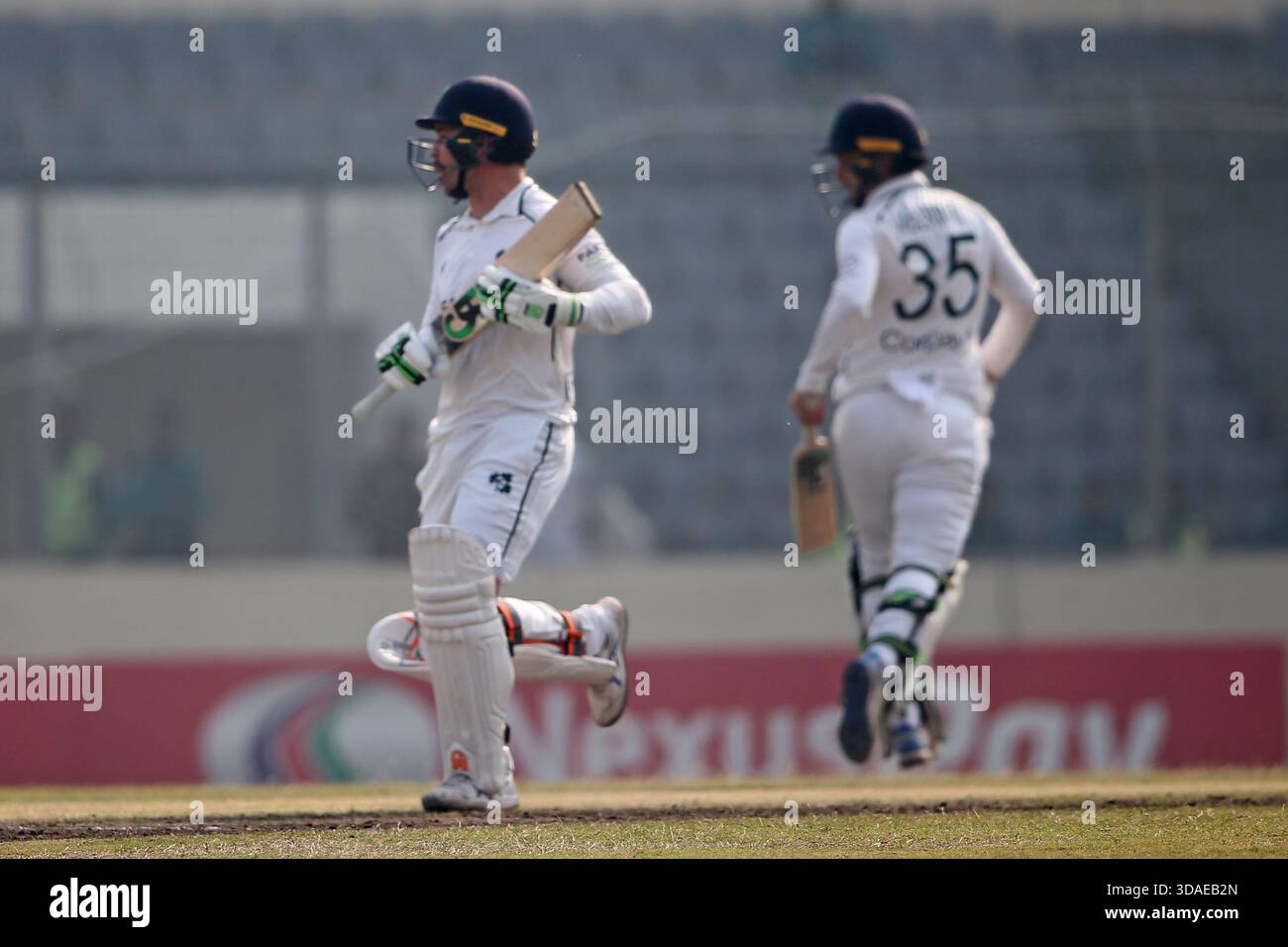 Secondo test match Bangladesh-Irlanda giorno cinque allo Sher-e-Bangla National Cricket Stadium di Mirpur, Dacca, Bangladesh. Foto Stock