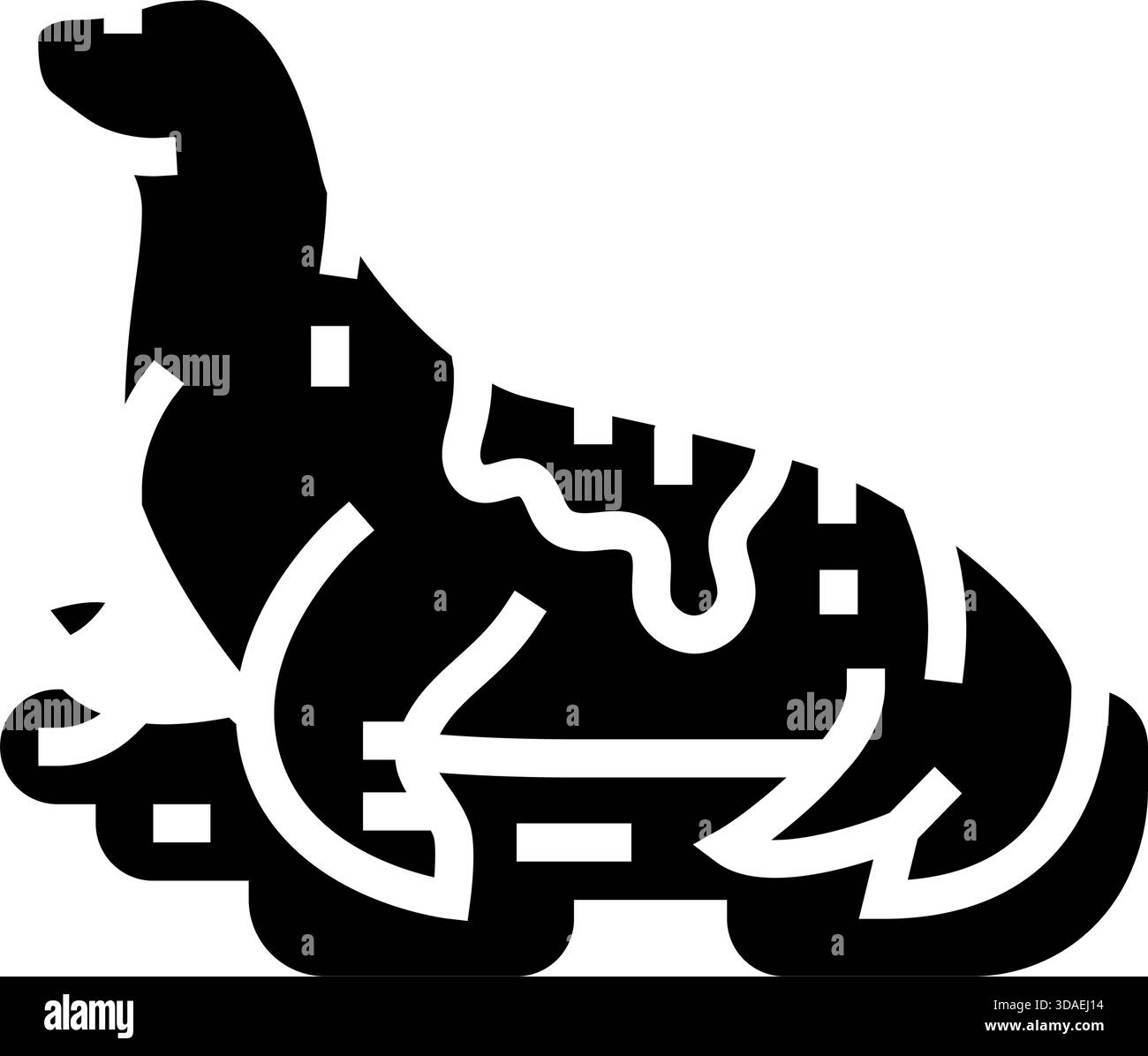 illustrazione vettoriale dell'icona glifo animale marino ricoperto di olio Illustrazione Vettoriale