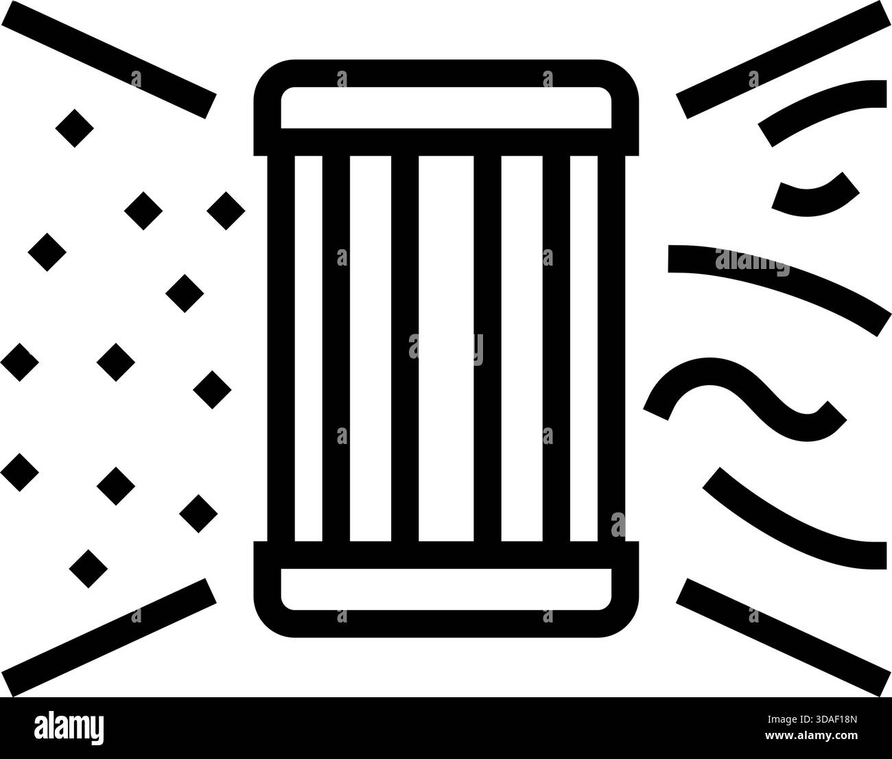 illustrazione vettoriale dell'icona del filtro antipolline per la linea del purificatore d'aria Illustrazione Vettoriale