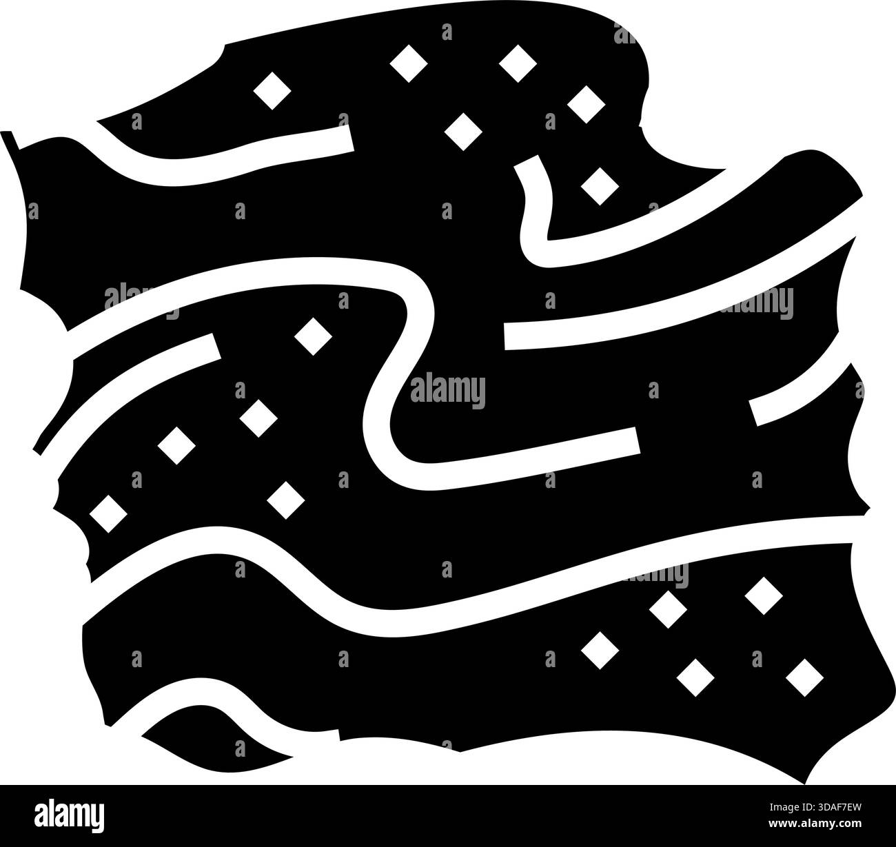 illustrazione vettoriale dell'icona glifo d'aria fluttuante grani di polline Illustrazione Vettoriale