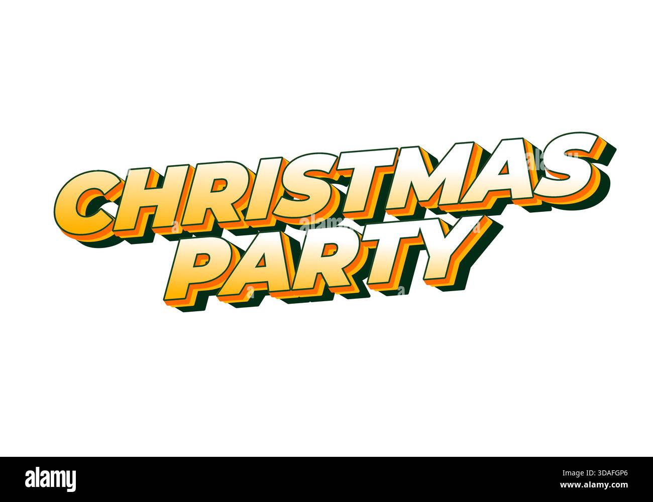 Una grafica vivace e festosa con il testo Christmas Party in un'audace e colorata tipografia. Illustrazione Vettoriale