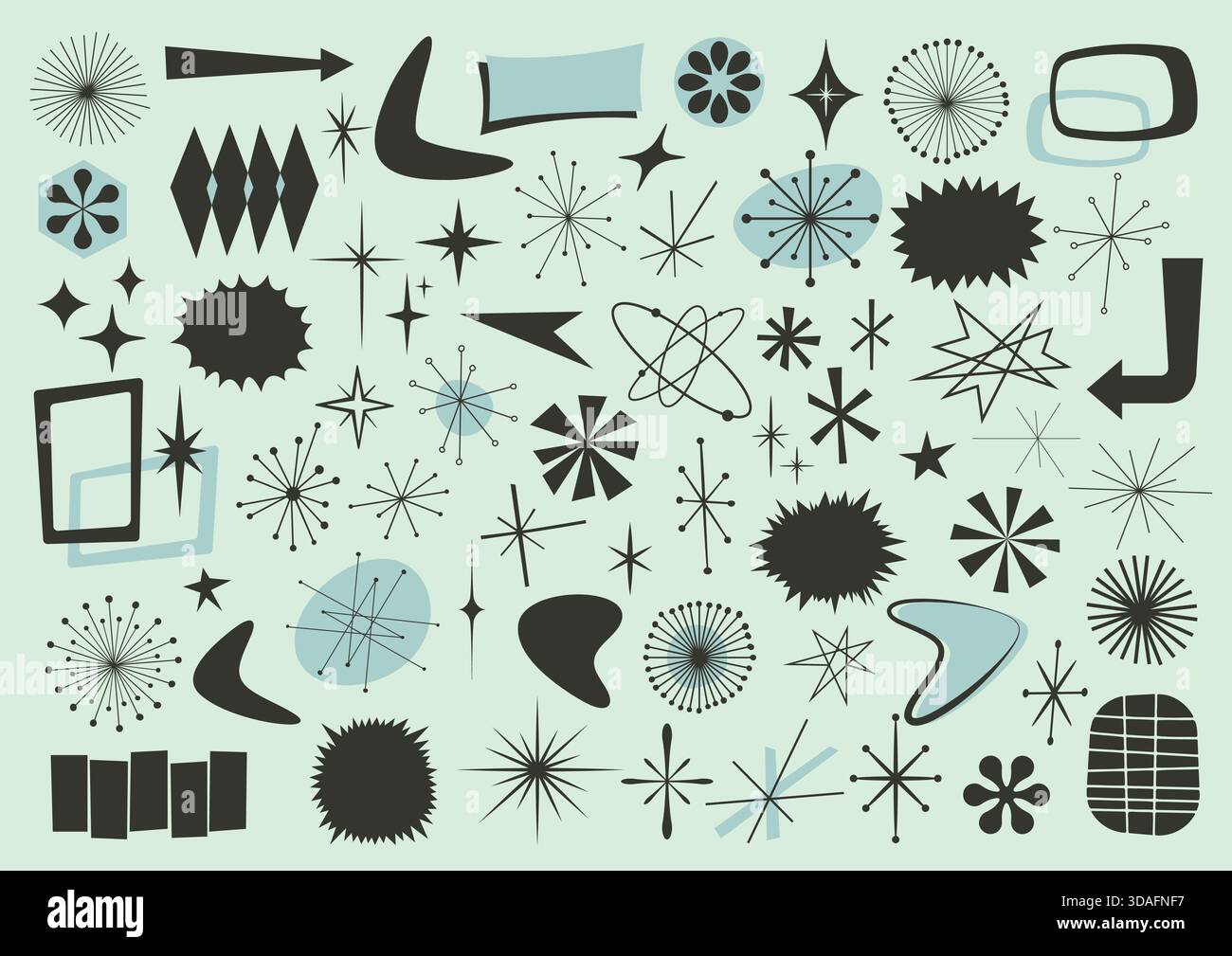 Vettoriale stile atomico confezione di diverse forme degli anni Cinquanta - parte 2 Illustrazione Vettoriale