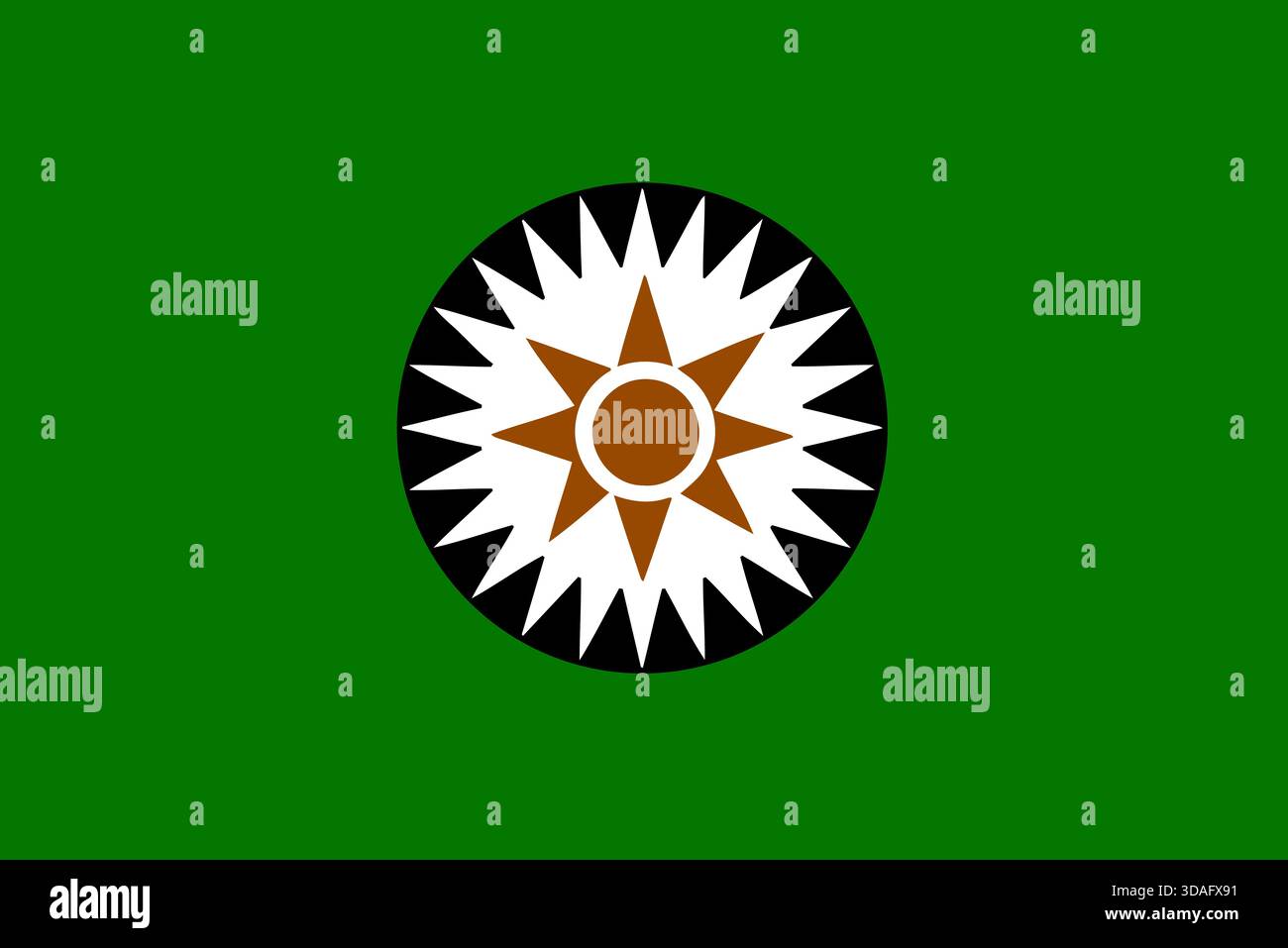 Bandiera di Gobierno Territorial Autónomo de la Nación Wampís (GTANW) – bandiera del governo territoriale autonomo della nazione Wampís, Amazzonia indigena Illustrazione Vettoriale
