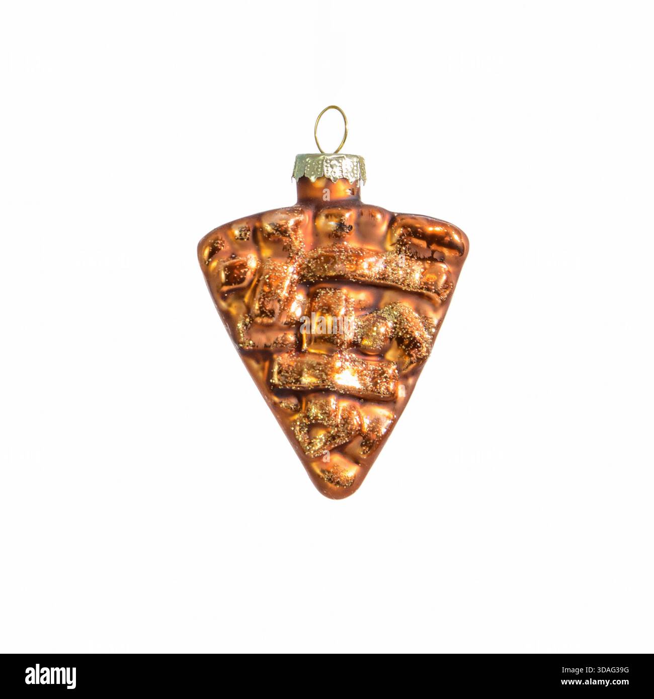 Giocattolo di vetro dell'albero di Natale sotto forma di pizza. Stile retrò Foto Stock