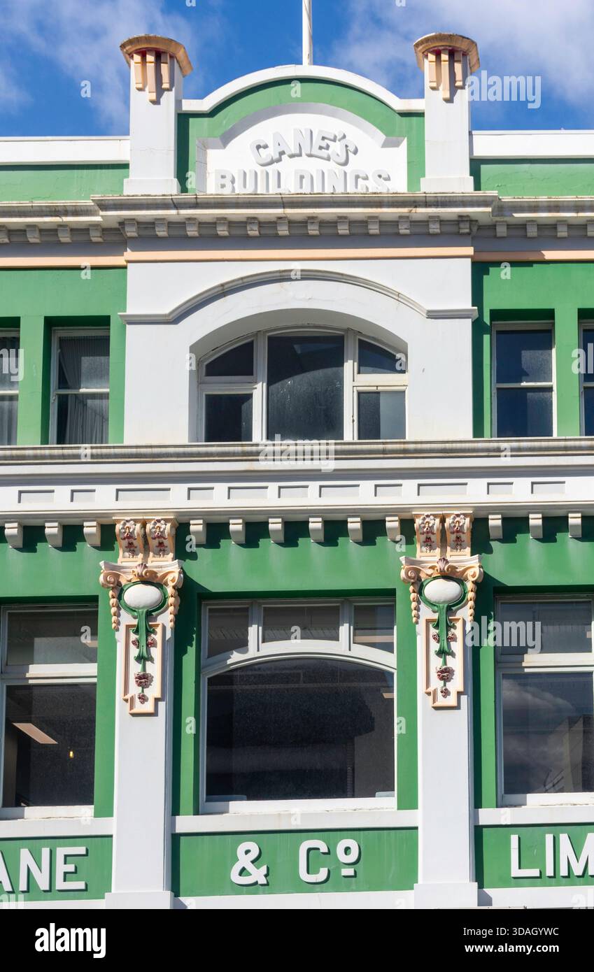 Period Frontage, cane's Building, Elizabeth Street, Central Business District, City of Hobart, Tasmania (Lutruwita), Australia Foto Stock