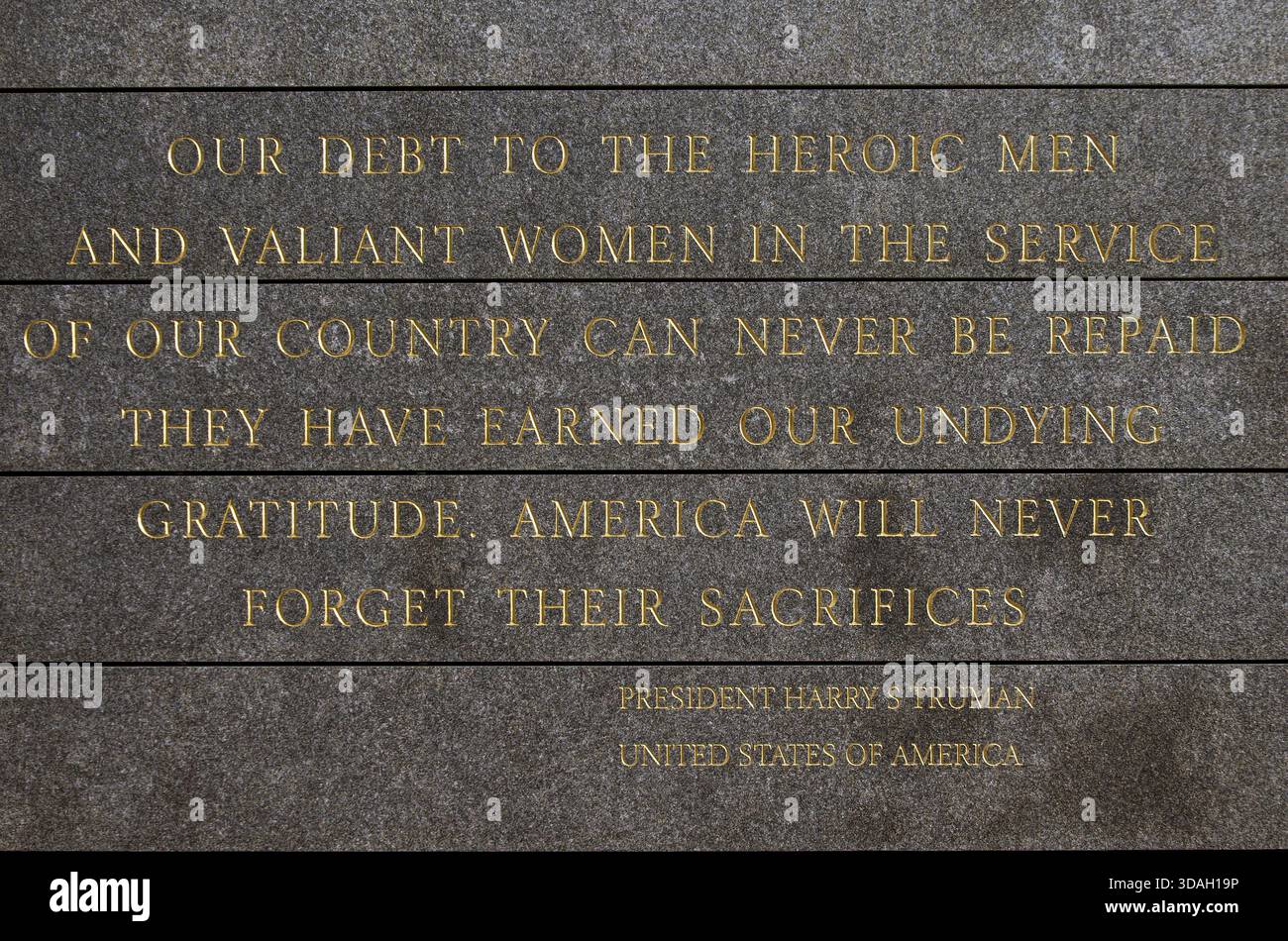 Omaggio a Omaha Beach, Normandia, France War Memorial del presidente degli Stati Uniti Harry S Truman Foto Stock
