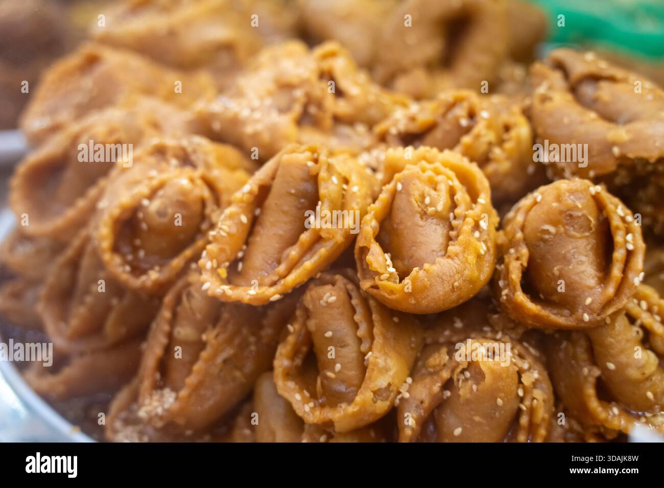 Chebakia marocchina, pasticceria tipica, Barcellona, Catalonia, Spagna Foto Stock