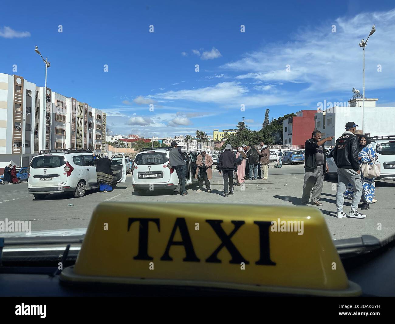 Stazione dei taxi a lunga distanza a Safi, Marocco Foto Stock