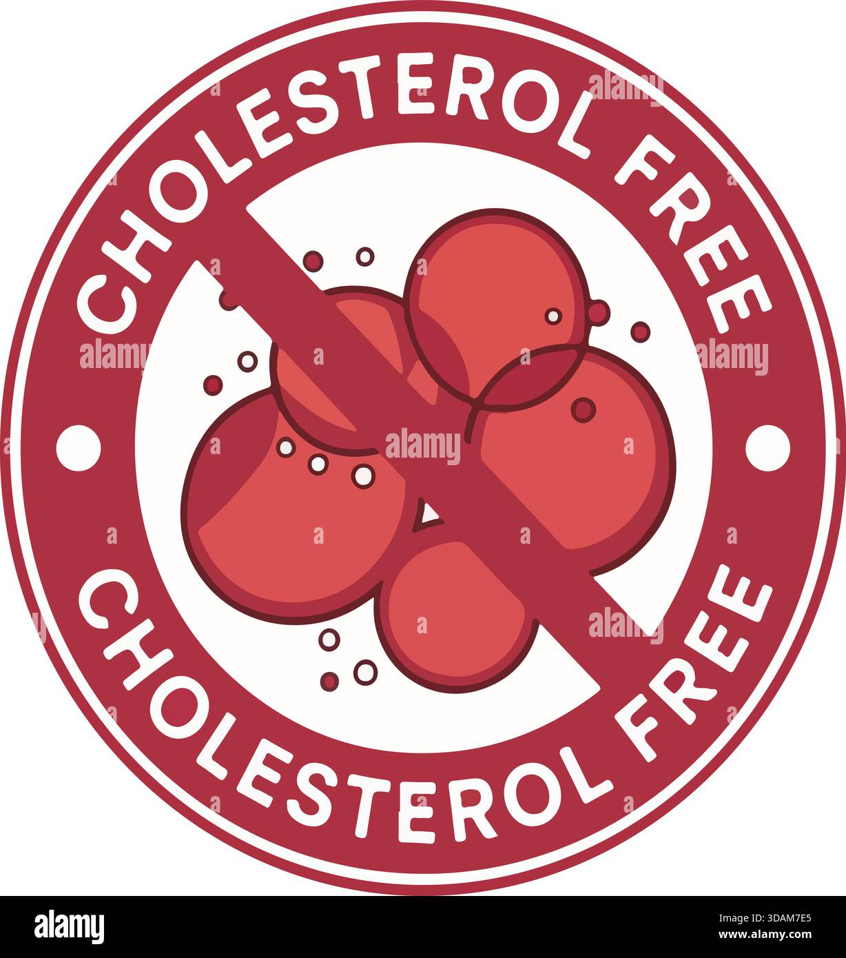 Emblema rosso senza colesterolo Illustrazione Vettoriale