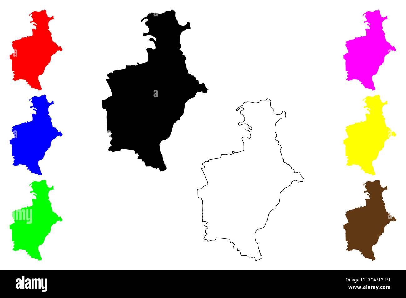 Baliwag City (regione centrale di Luzon, Repubblica delle Filippine, ROP) illustrazione vettoriale mappa, schizzo scarabeo mappa Baliuag Illustrazione Vettoriale