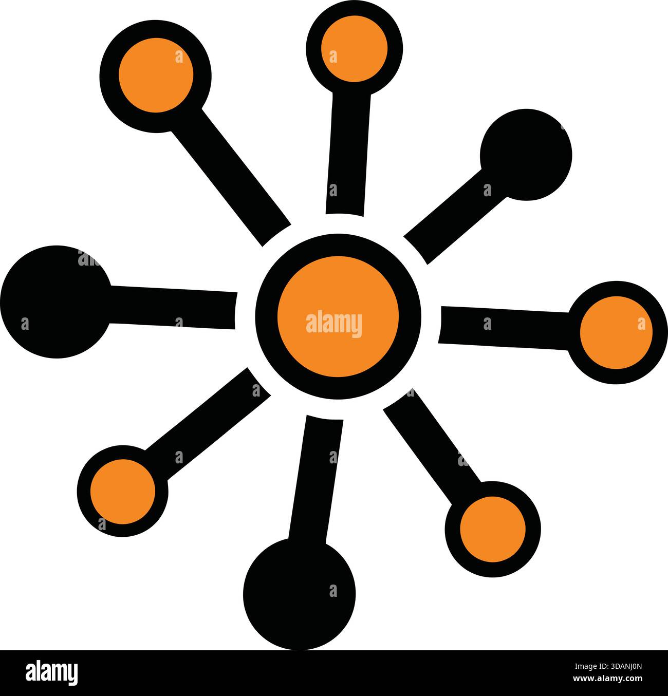 Immagine di nodi e collegamenti interconnessi in un design vettoriale creativo Illustrazione Vettoriale