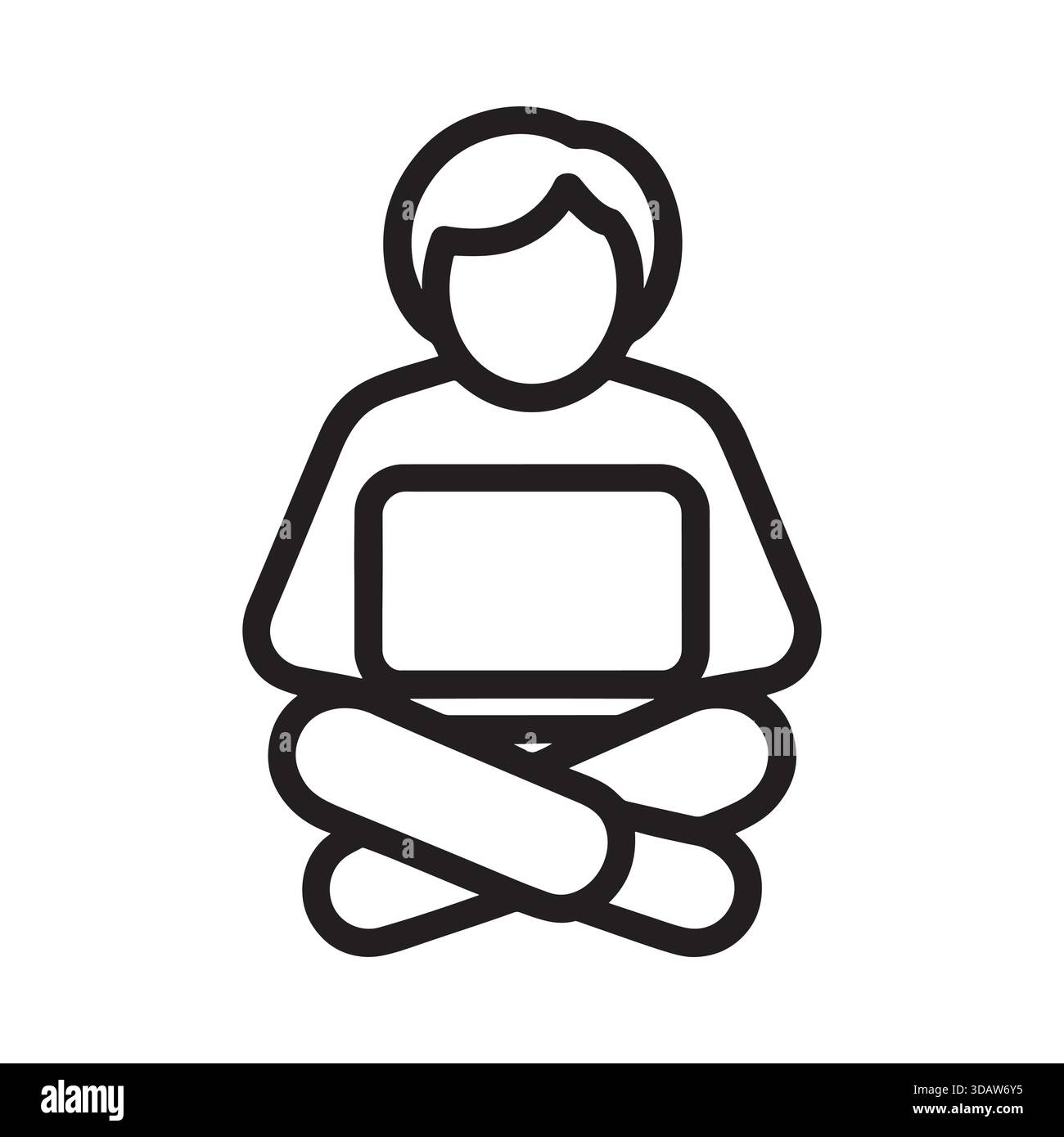 Icona persona che lavora su un computer portatile Illustrazione Vettoriale