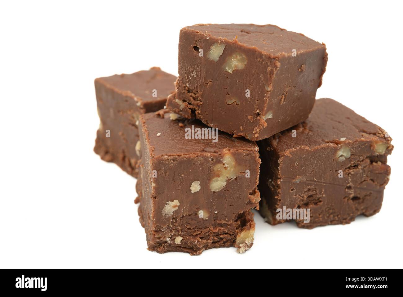 Quadrati di cremoso fudge fatto in casa. Foto Stock