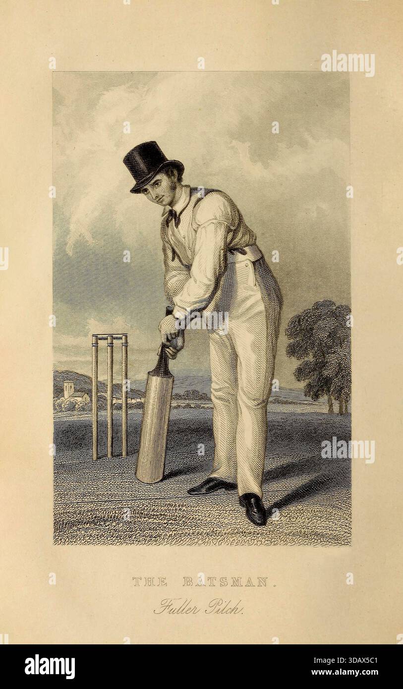 "Piatto illustrato da "il campo di cricket: O, la storia e la scienza del gioco del cricket." [Pycroft, James], 1813-1895. [dal vecchio catalogo]. Pubblicato a Londra, Longman, Brown, Green e Longmans, 1854. » Foto Stock