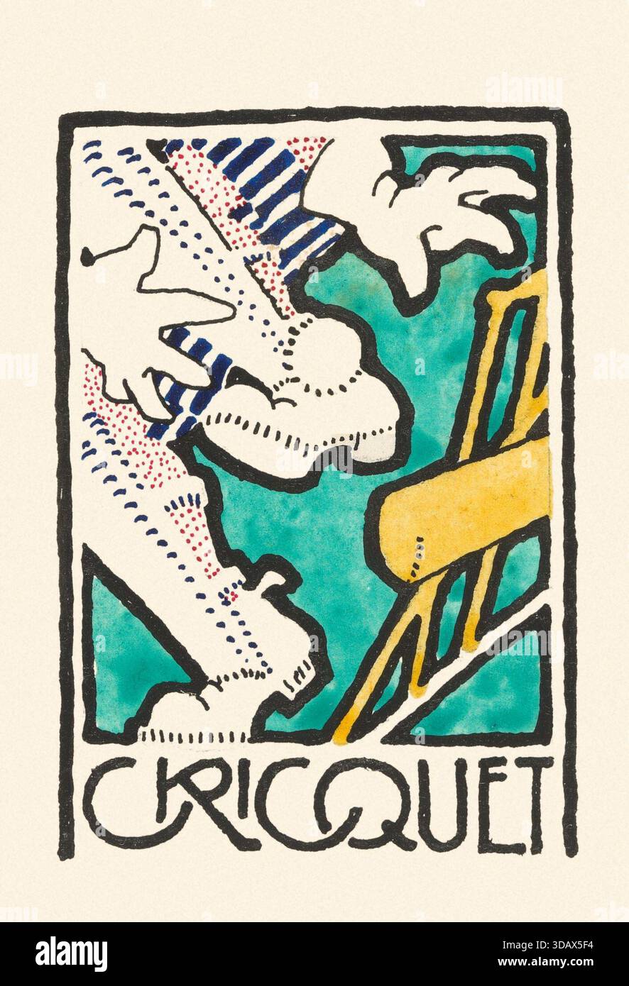 Disegno per il gioco di Cricket di Reijer Stolk (1906-1945). Foto Stock