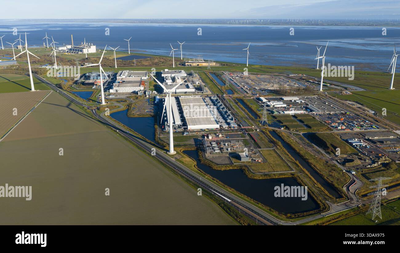 Eemshaven Datacenter: Energia eolica e Global Computing Foto Stock