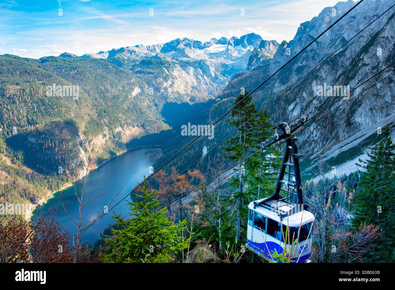 Funivia nelle montagne di Dachstein - Austria Foto Stock
