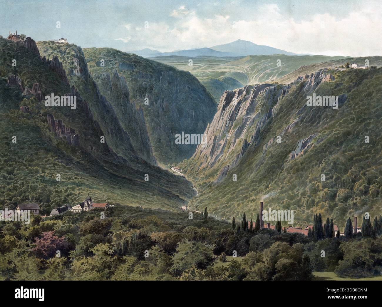 Landschaft im Harz, Bodetal, der zehn chilometro lange, schluchtartige Talabschnitt der Bode zwischen Treseburg und Thale, Sachsen-Anhalt, Deutschland, Foto Stock