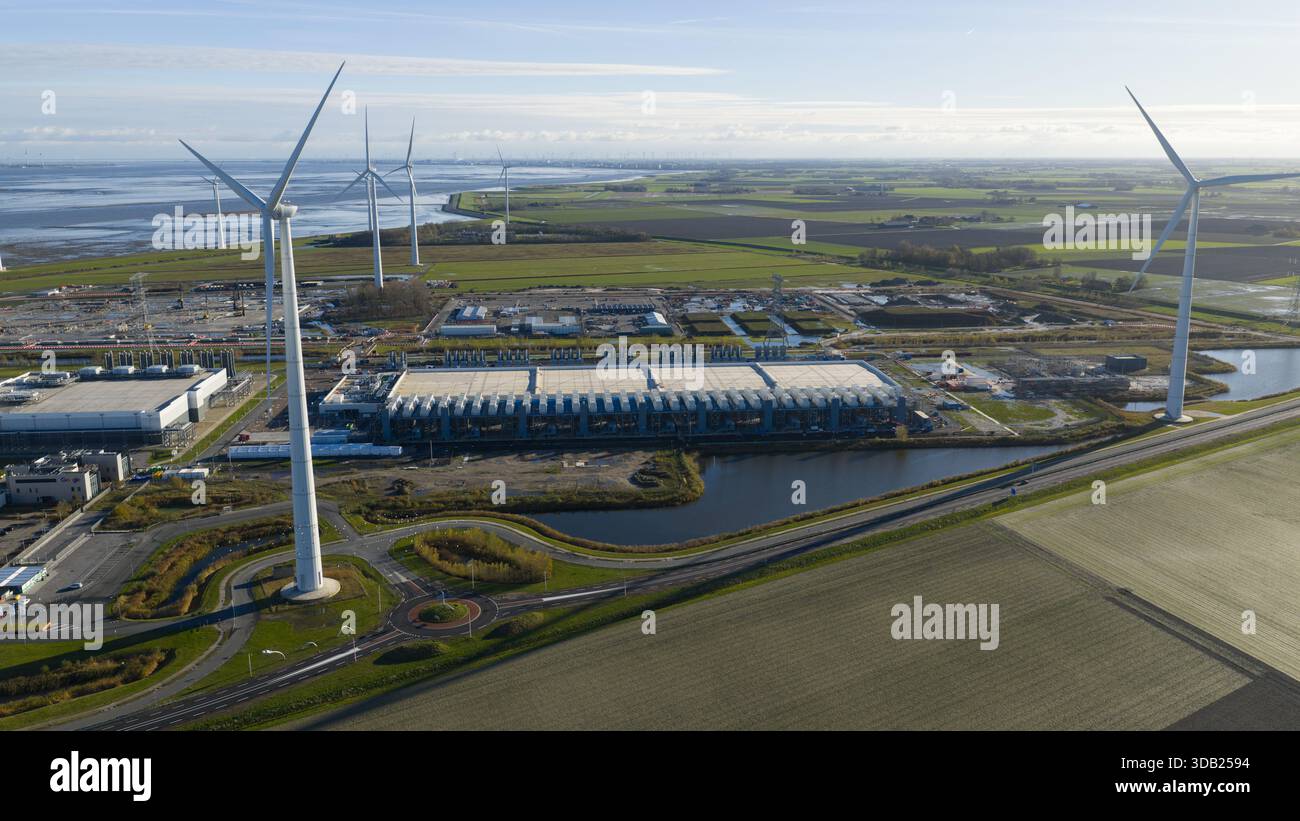 Eemshaven Datacenter: Energia eolica e Global Computing Foto Stock