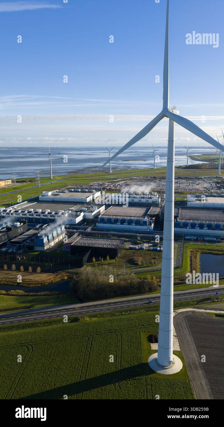 Eemshaven Datacenter: Energia eolica e Global Computing Foto Stock