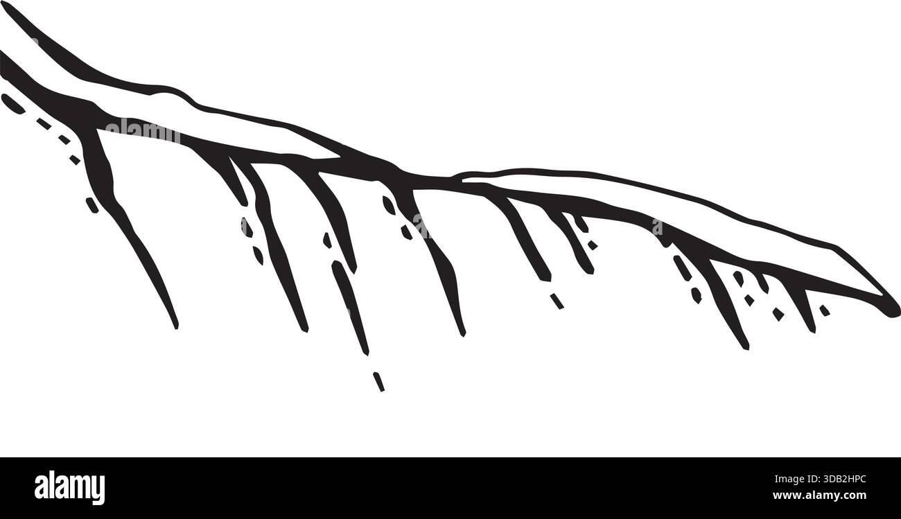 Catena montuosa innevata in stile vettoriale Illustrazione Vettoriale