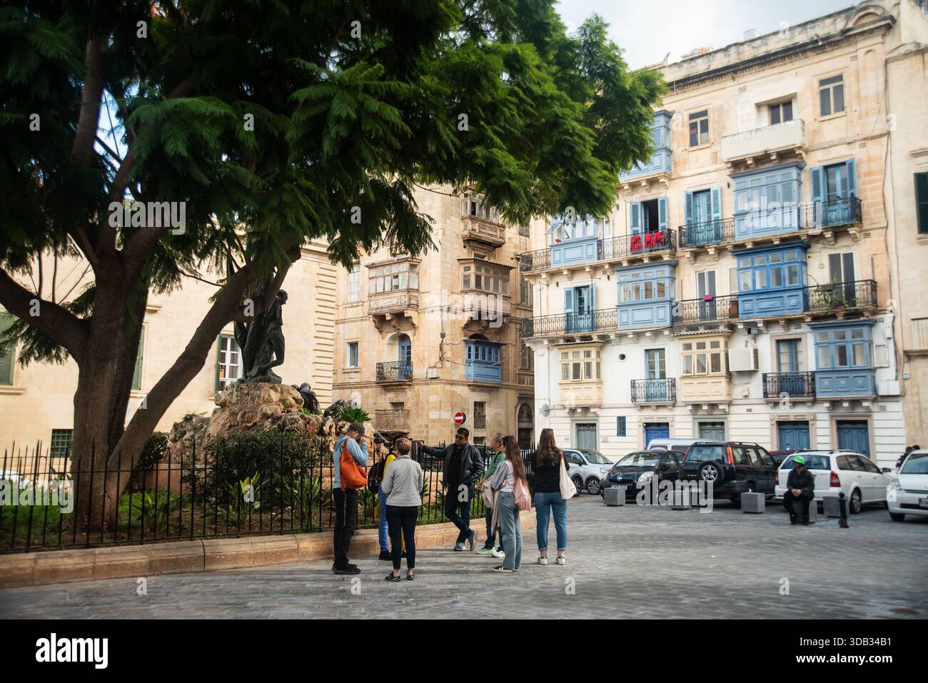 Veduta di uno scorcio urbano nel centro di la Valletta, Malta Foto Stock