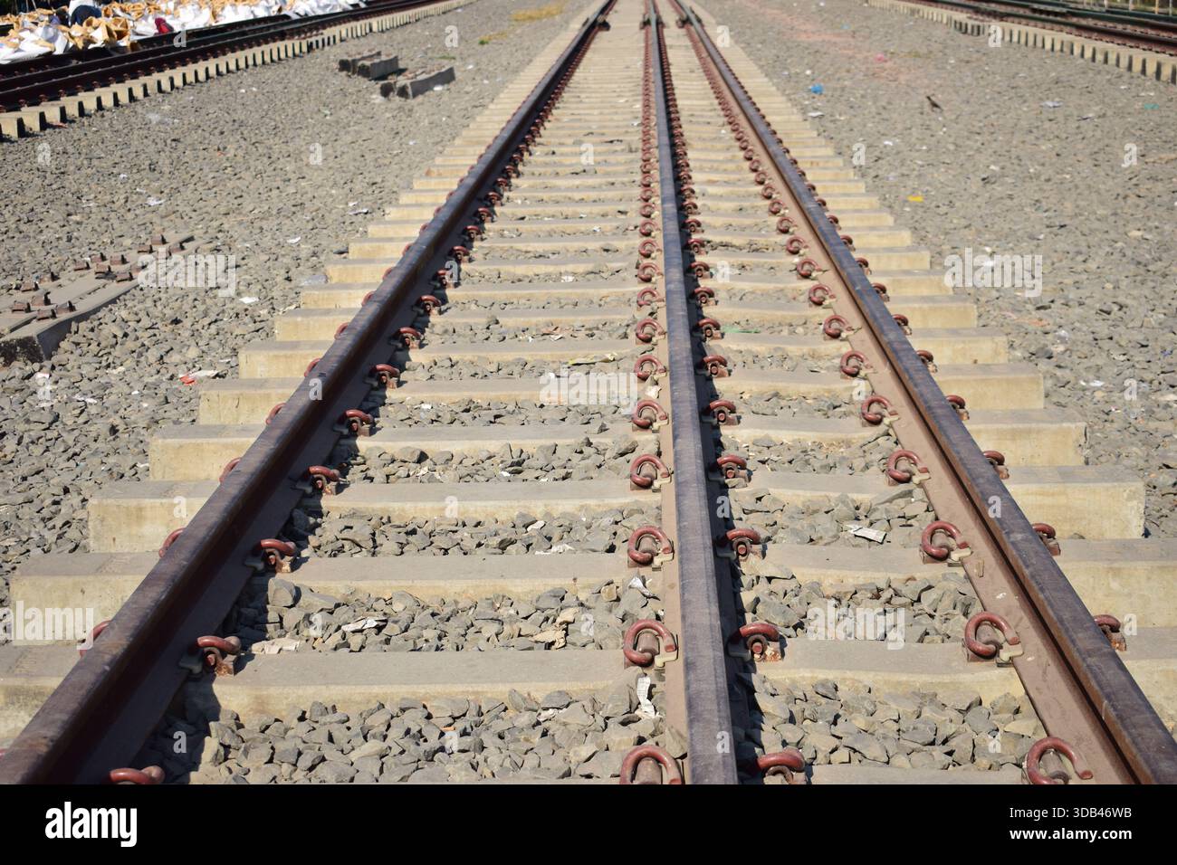 Binario ferroviario – linee di viaggio e collegamento Foto Stock