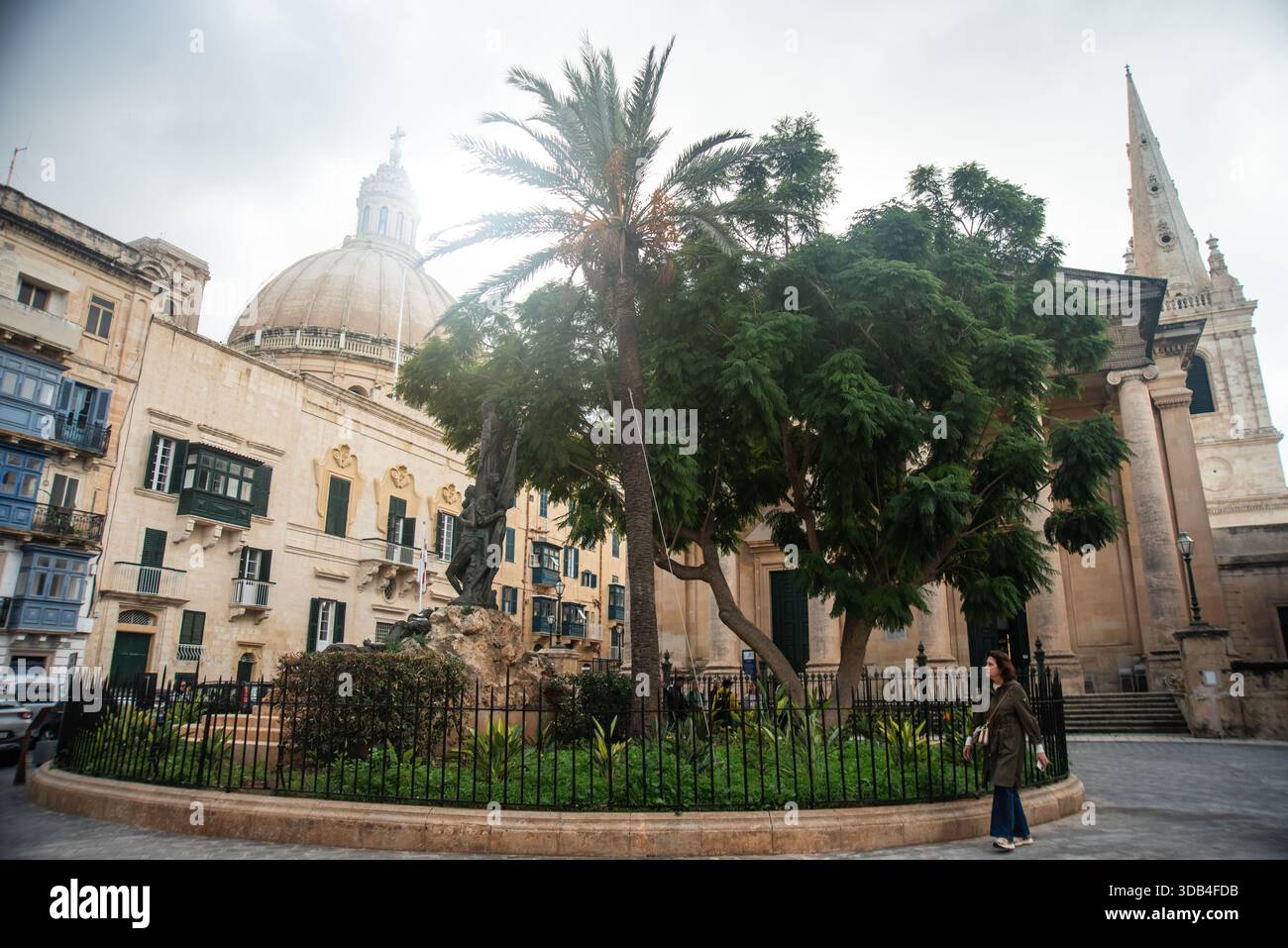 Veduta di uno scorcio urbano nel centro di la Valletta, Malta Foto Stock