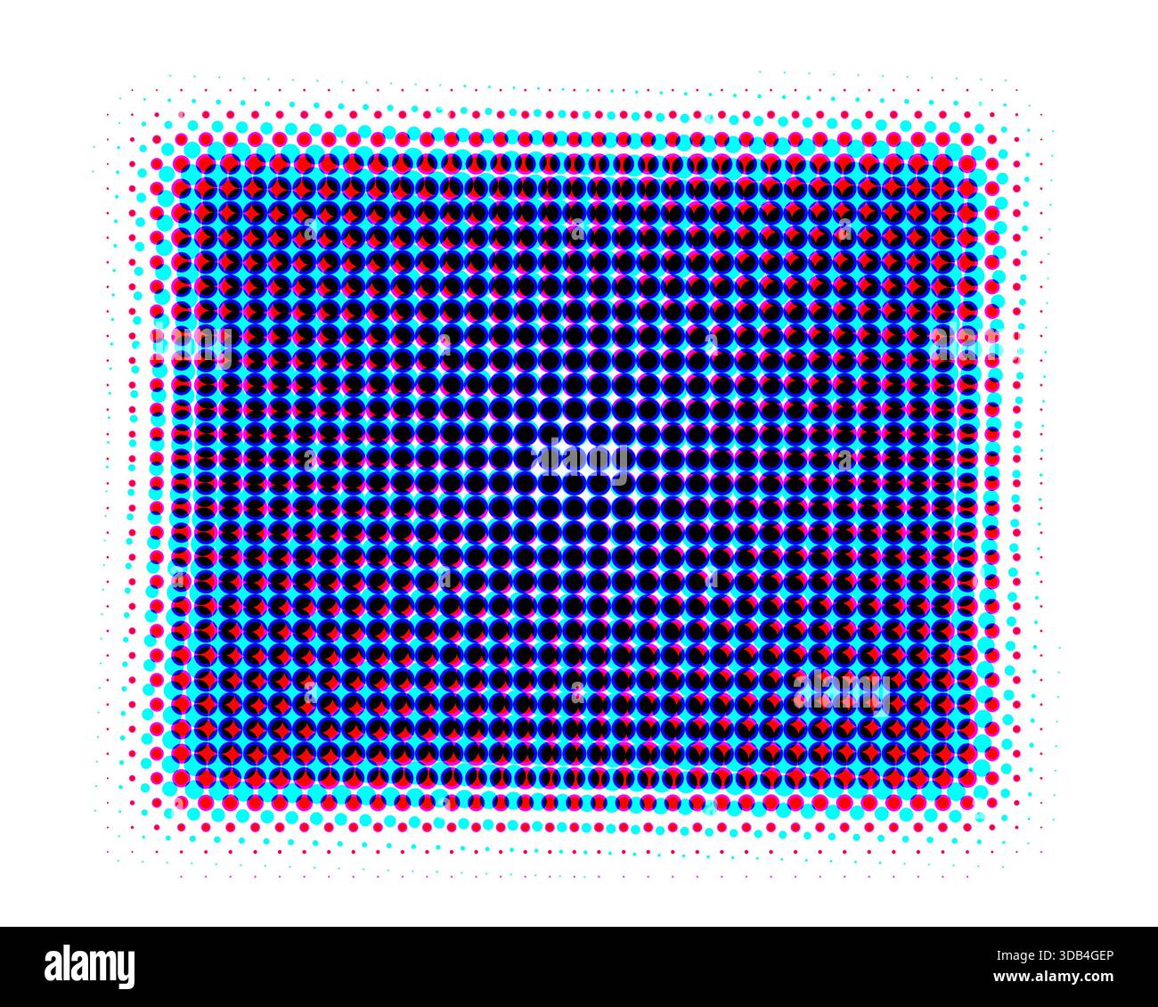 Vista di un quadrato blu con effetto mezzitoni. Foto Stock