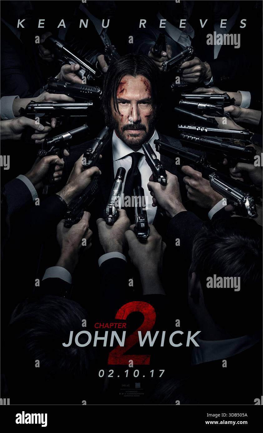 John Wick: Chapter 2 (2017) diretto da Chad Stahelski e interpretato da Keanu Reeves, Riccardo Scamarcio e Ian McShane. Il leggendario sicario John Wick viene trascinato indietro negli inferi e costretto a onorare un giuramento di sangue, scatenando una violenta faida che si estende da New York a Roma. SOLO PER L'USO EDITORIALE del poster STATUNITENSE. Credito: BFA / Lionsgate Foto Stock