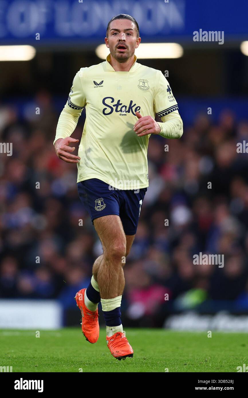 Londra, Regno Unito. 13 dicembre 2025. Jack Grealish dell'Everton durante la partita Chelsea vs Everton Premier League allo Stamford Bridge di Londra. Il credito per immagini dovrebbe essere: Paul Terry/Sportimage Credit: Sportimage Ltd/Alamy Live News Foto Stock