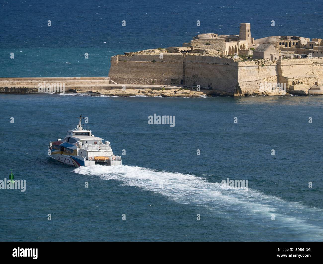 Barche nel Grand Habour, la Valletta, Malta, Repubblica di Malta Foto Stock