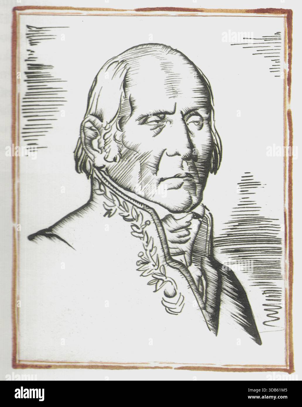 Jean-Baptiste Pierre Antoine de Monet, chevalier de Lamarck (Parigi, 1 agosto 1744, 18 dicembre 1829), spesso noto semplicemente come Lamarck, è stato un naturalista, biologo, accademico e soldato francese. Fu uno dei primi sostenitori dell'idea che l'evoluzione biologica si verificasse e procedesse in conformità con le leggi naturali. Lamarck combatté nella guerra dei sette anni contro la Prussia, e gli fu assegnata una commissione per il coraggio sul campo di battaglia. Inviato a Monaco, Lamarck si interessò alla storia naturale e decise di studiare medicina. Si ritirò dall'esercito dopo essere stato ferito nel 1766, e tornò alla sua clinica Foto Stock