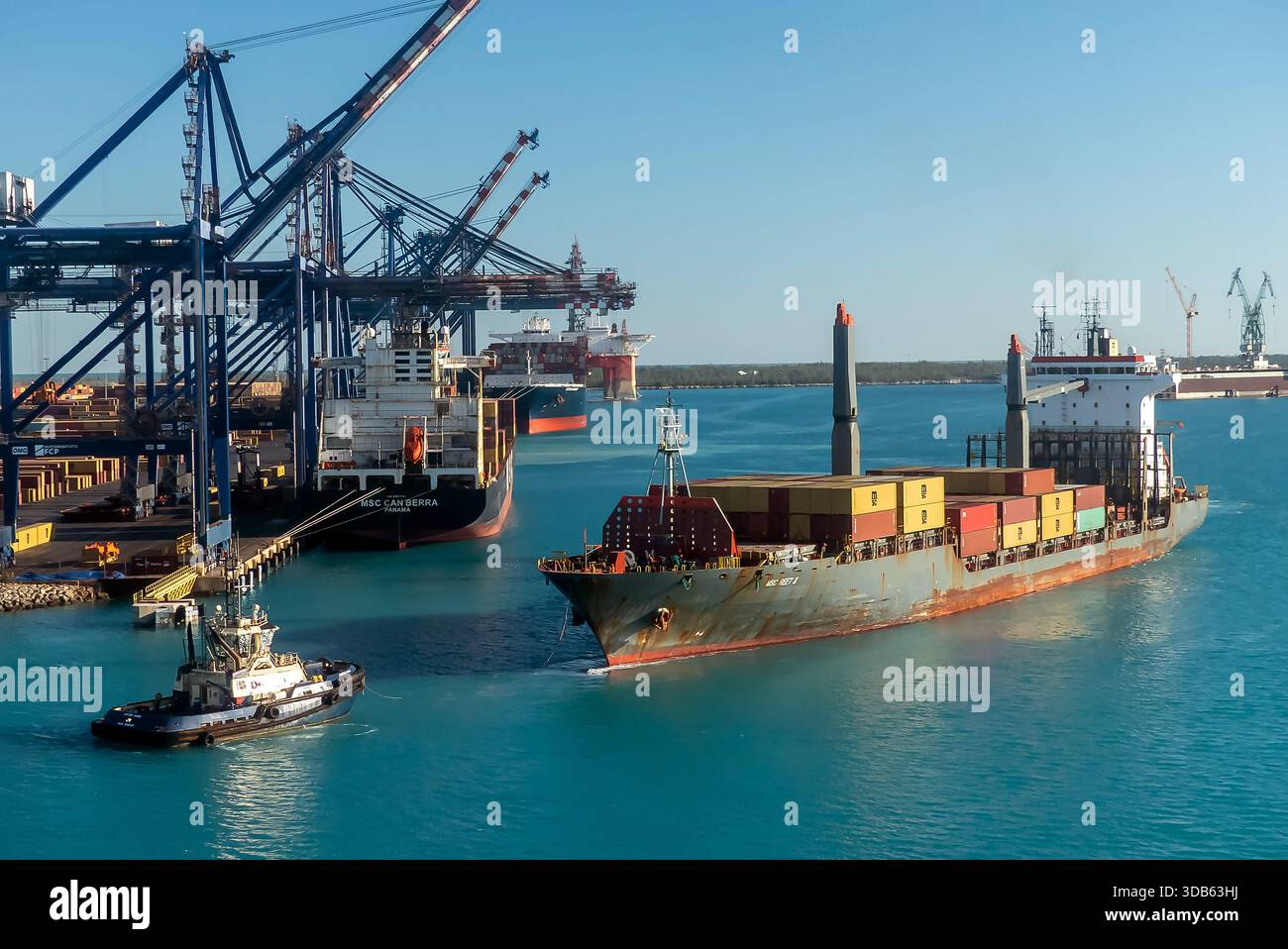 Freeport nelle Bahamas: La zona dei docklands Foto Stock