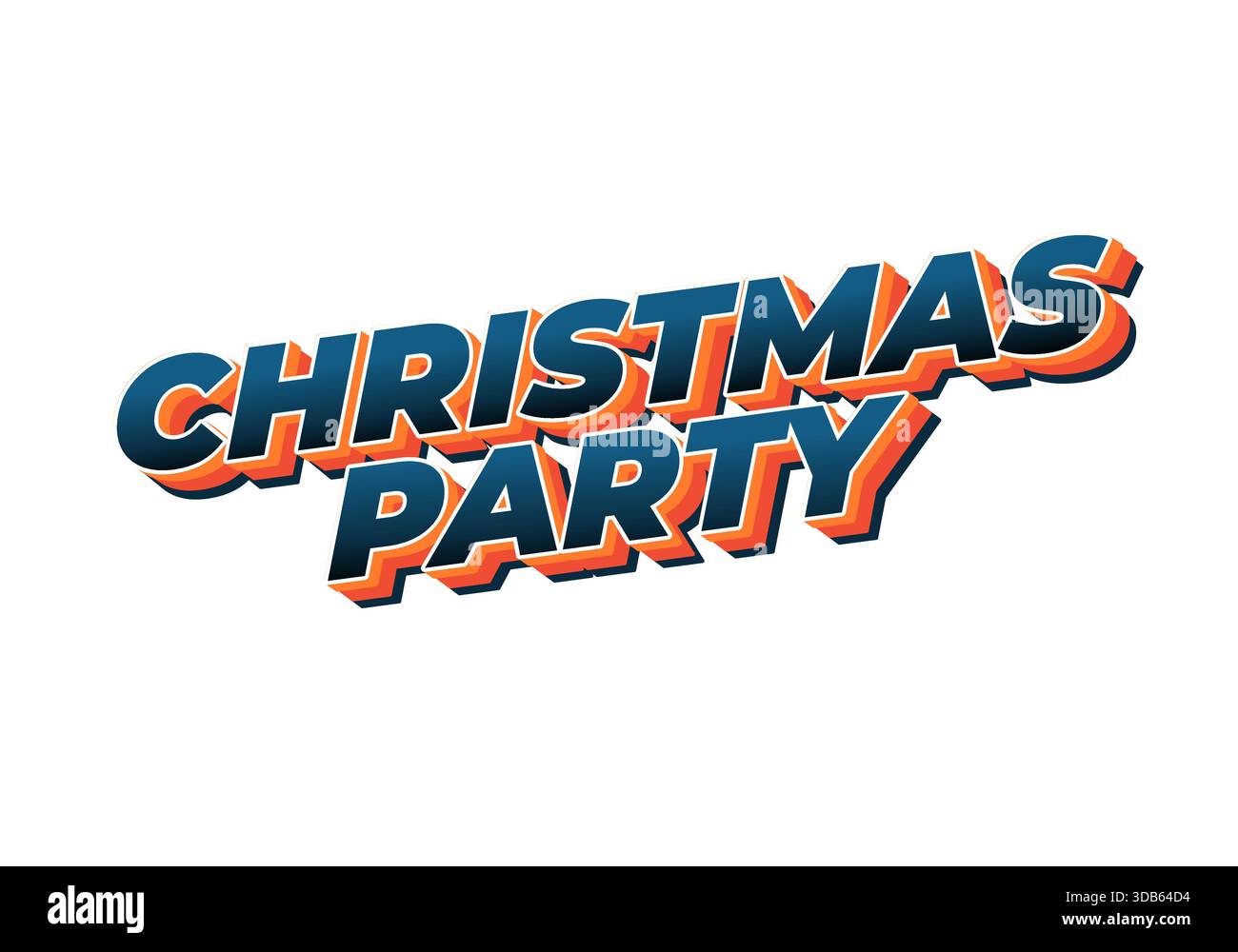 Un design grafico vivace e festoso con le parole Christmas Party in un'audace e colorata tipografia. Illustrazione Vettoriale