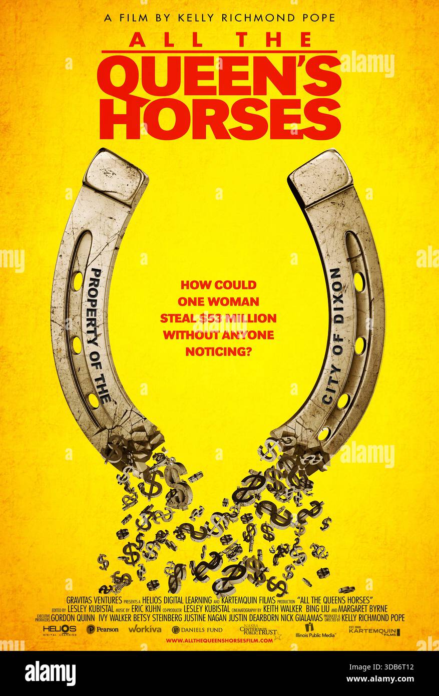 All the Queen's Horses (2017) diretto da Kelly Richmond Pope e interpretato da Kelly Richmond Pope, Rita Crundwell e James Burke. Un documentario sulla massiccia frode municipale commessa da un controllore di una piccola città che abbraccia decine di milioni di dollari dalla sua città, esponendo fallimenti sistemici nella supervisione. USA SOLO PER USO EDITORIALE DI un foglio di poster. Crediti: BFA / Kartemquin Films Foto Stock