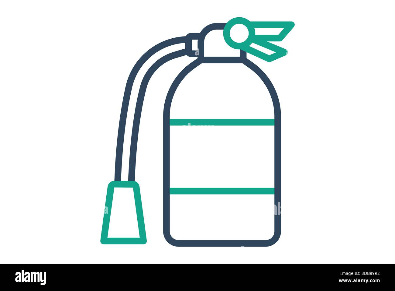 Icona estintore. stile icona linea.icona relativa alla sicurezza antincendio. illustrazione vettoriale degli elementi di sicurezza sul lavoro Illustrazione Vettoriale