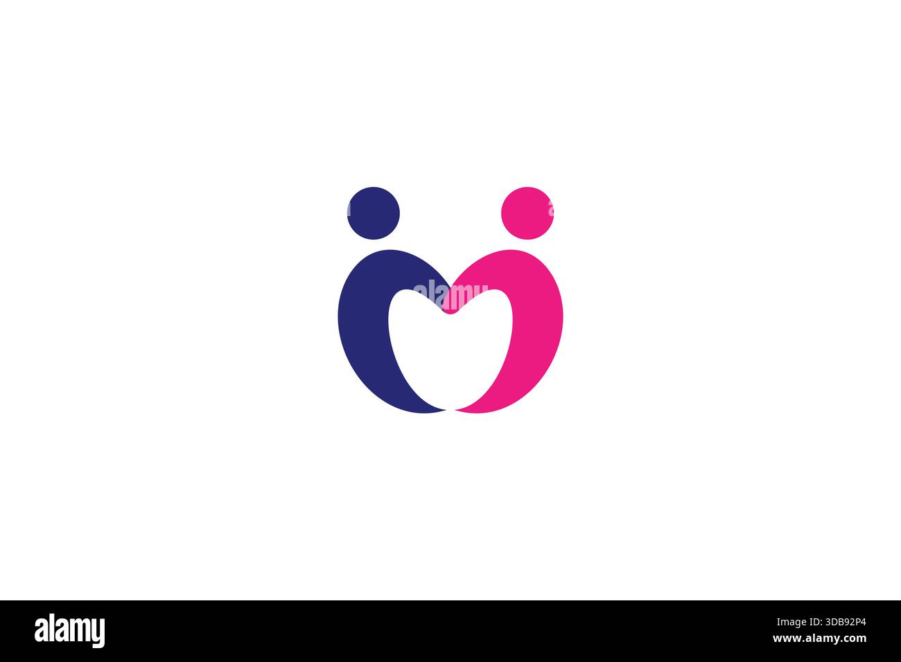 Design moderno minimal romantico con logo uomo su sfondo bianco Illustrazione Vettoriale