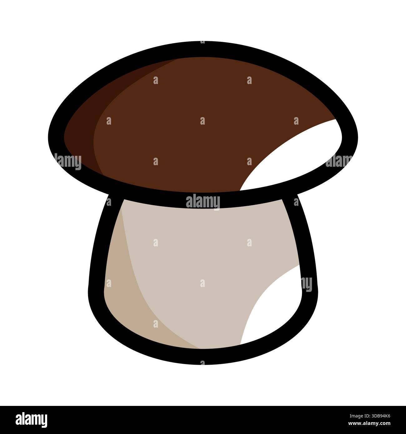 Illustrazione della linea di cartone animato con funghi marroni Illustrazione Vettoriale