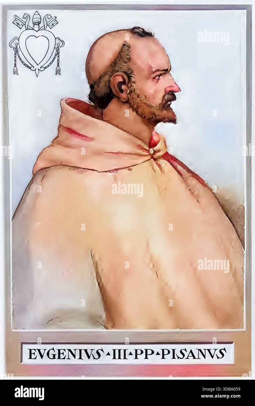 Eugenio III. Lateinisch Eugenius, geb. Um 1080 a Pisa, Republik Pisa, Heiliges Römisches Reich, gest. 8) Juli 1153 a Tivoli, Kirchenstaat, ursprünglic Foto Stock